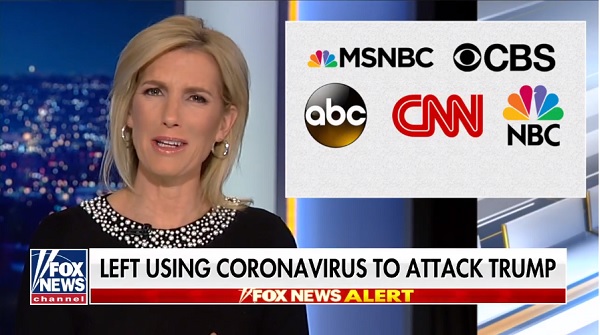 Ingraham Angle video - media blames Trump for corona virus
