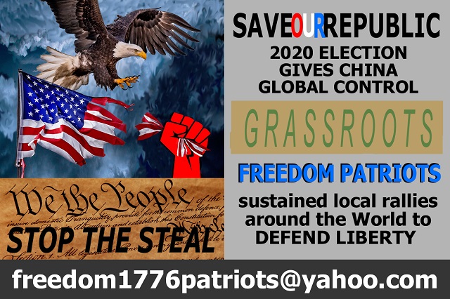 Freedom 1776 Patriots - local rallies worldwide to  defend liberty against China CCP hegemony.