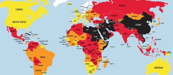 Freedom of Press/Speech - Interactive World Map