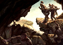 Homo naledi Burial - Art Jon Foster National Geographic Magazine Source Lee Berger University of the Witwatersrand (WITS) South Africa