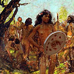 Cro Magnon primordial drummer - adaptation after Zdenek Burian