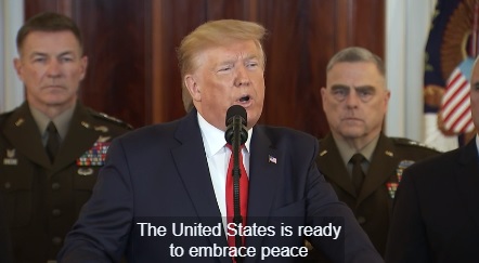 Trump says U.S. open to path to peace with with Iran