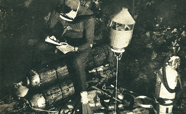 After dark I settled down at my reserve air supply and wrote in my log