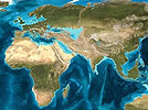 Map Early Miocene 23 Ma by Ron Blakey, Colorado Plateau Geosystems, Arizona USA