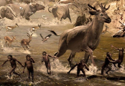 Pliocene Waterhole Panic by Velizar Simeonovski