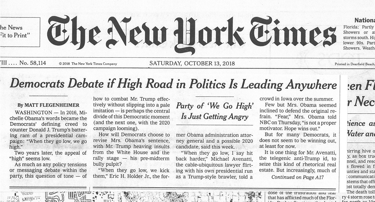 NY Times Editorial Oct,13, 2018